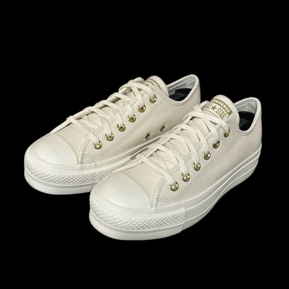 Converse CTAS Lift Platform Golden Hits Women’s Leather Low Top Shoes Size 8 NEW - Picture 5 of 8